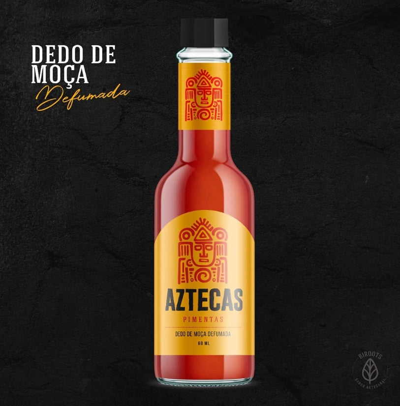 Pimenta malagueta artesanal defumada ''Dedo de Moca'', molho de pimenta - 60ml