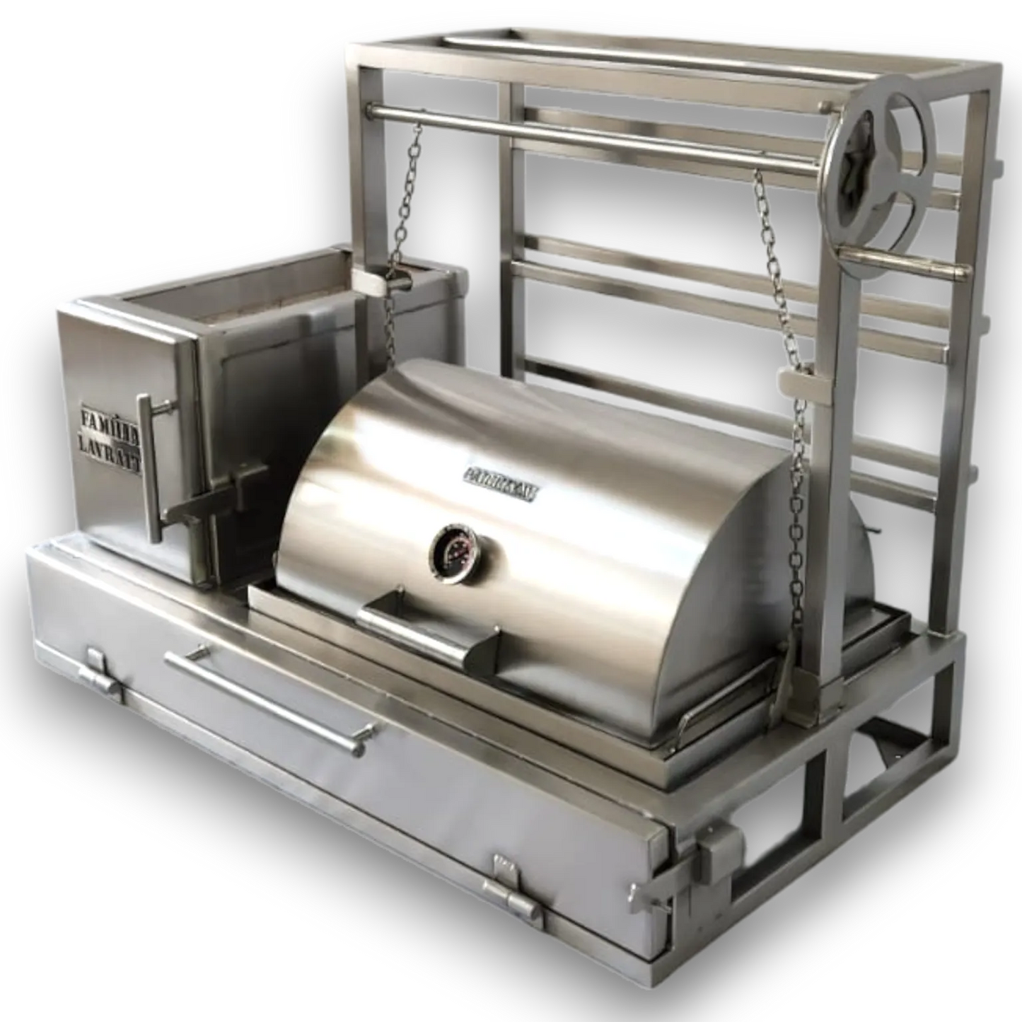 Aquila - PARRILLA ARGENTINA CON GRIGLIE E FORNO PER PIZZA IN ACCIAIO INOX 304