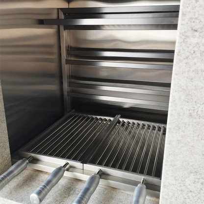 Parrilla - Griglia fissa  - con Manovella - 100% in acciaio inox 304 - a Carbone