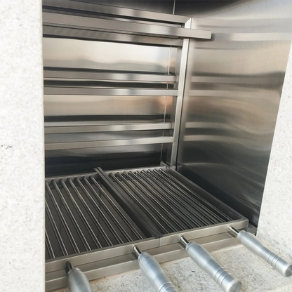 Parrilla - Griglia fissa  - con Manovella - 100% in acciaio inox 304 - a Carbone