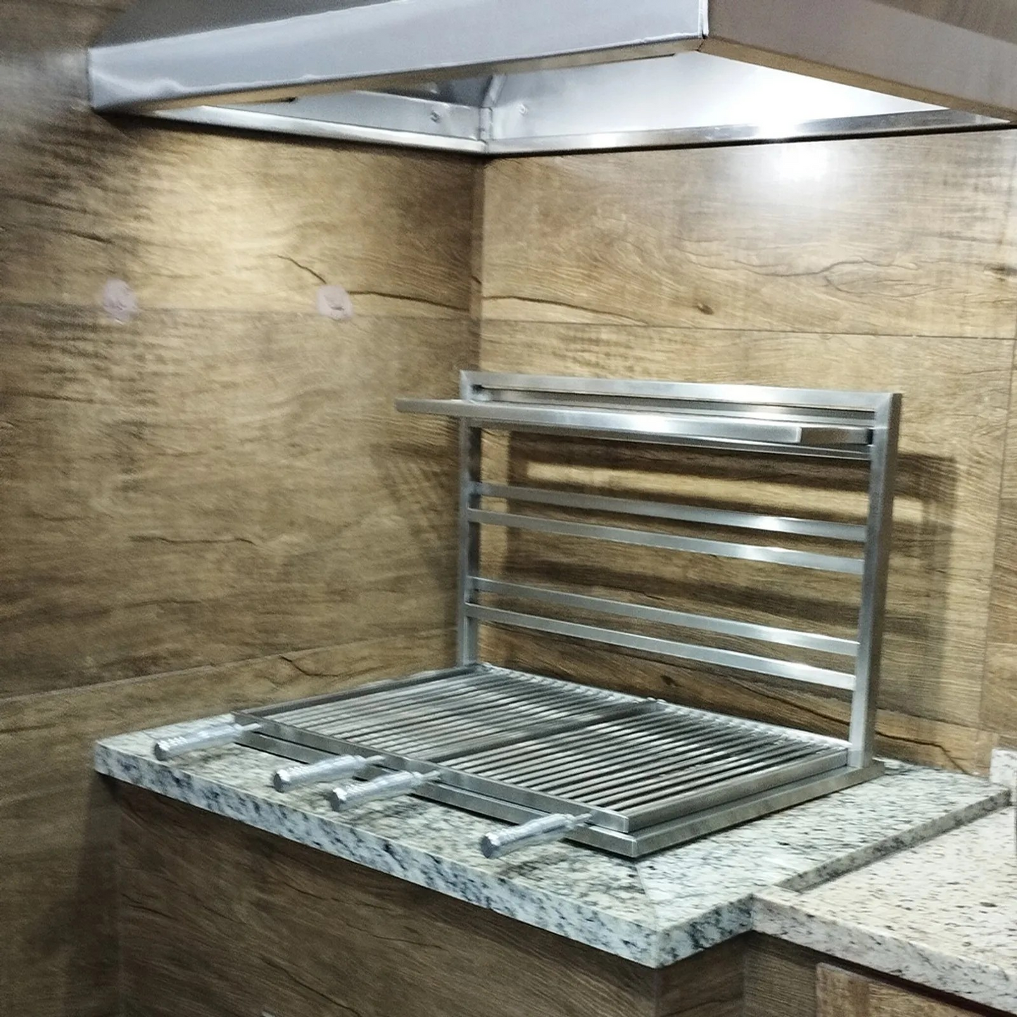 Parrilla - Griglia fissa  - con Manovella - 100% in acciaio inox 304 - a Carbone