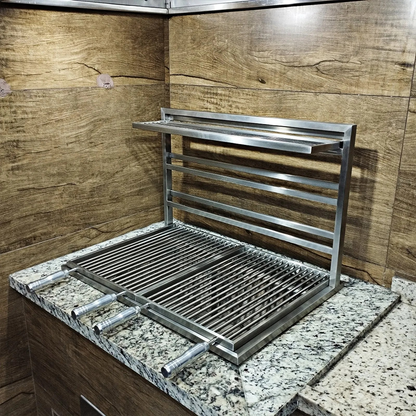 Parrilla - Griglia fissa  - con Manovella - 100% in acciaio inox 304 - a Carbone