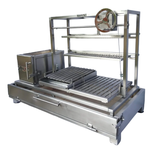 La Estrella - PARRILLA ARGENTINA CON ELEVAZIONE FRONTALE E BRACIERE 100% IN ACCIAIO INOX 304