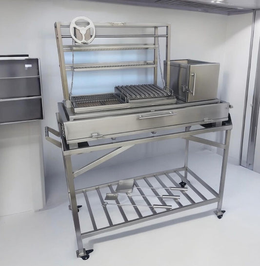 Monterrey - PARRILLA ARGENTINA CON TRE GRIGLIE E BRACIERE 100% IN ACCIAIO INOX 304