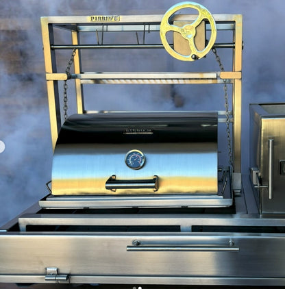 Aquila - PARRILLA ARGENTINA CON GRIGLIE E FORNO PER PIZZA IN ACCIAIO INOX 304