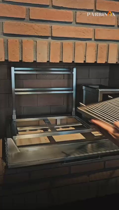 Monterrey - PARRILLA ARGENTINA CON TRE GRIGLIE E BRACIERE 100% IN ACCIAIO INOX 304